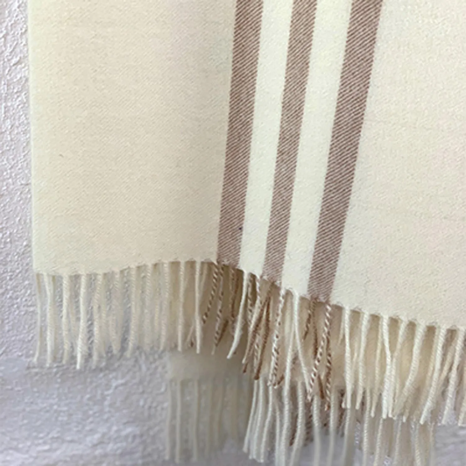 Alpaca Cream Check throw