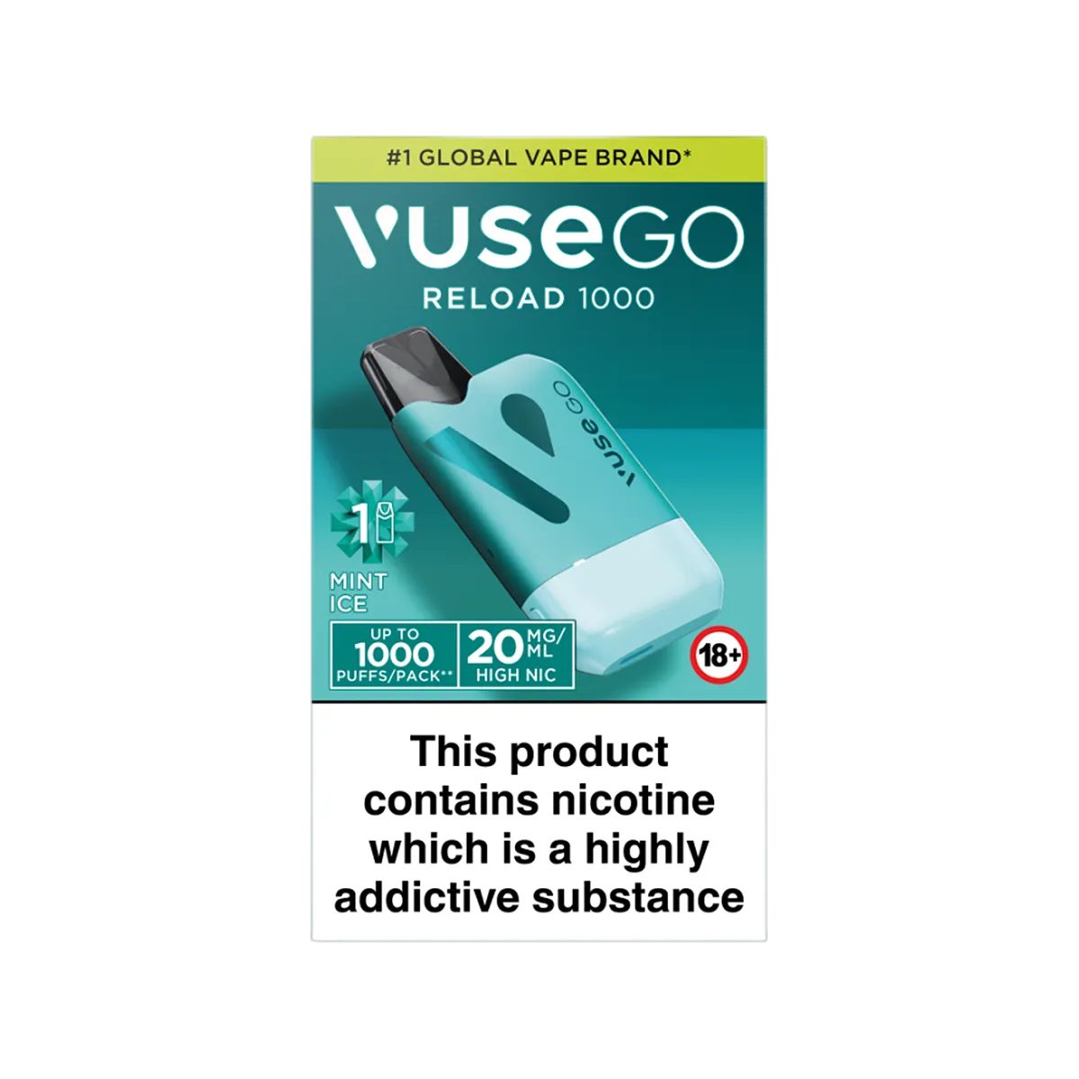 Aqua Mint Ice Vuse Go Reload 1000 Kit