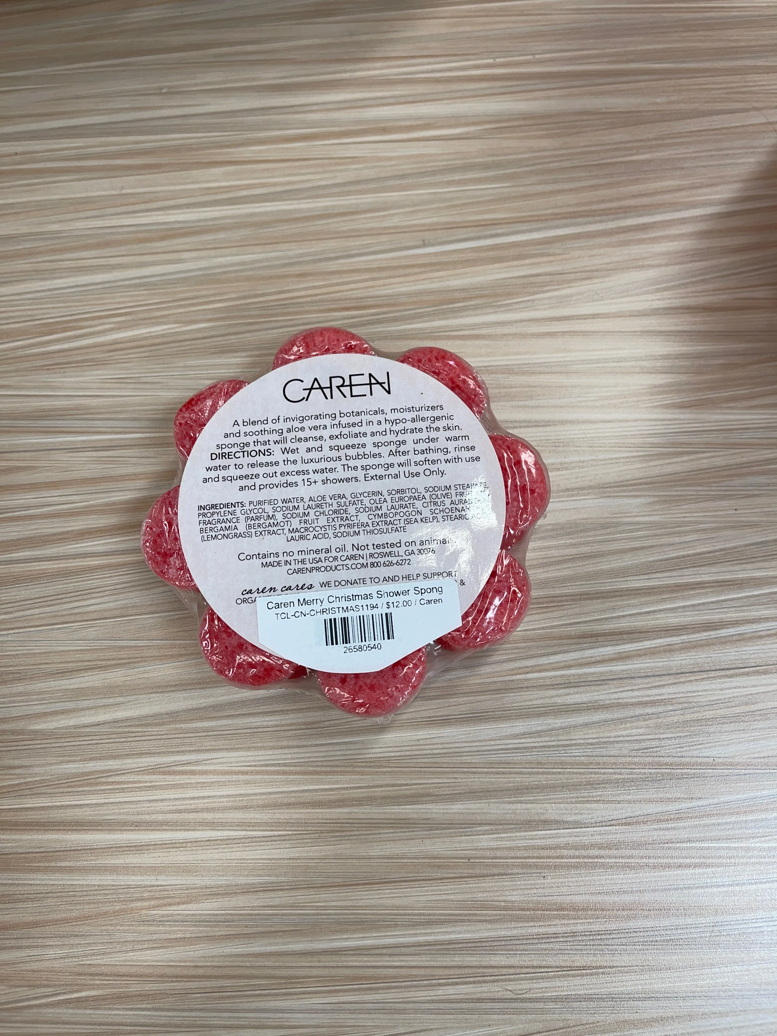 Caren Merry Christmas Shower Sponge