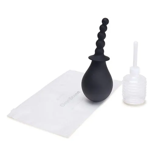 CleanScene - 4 Pc Soft Squeeze Beaded Anal Douche Set with Flared Base