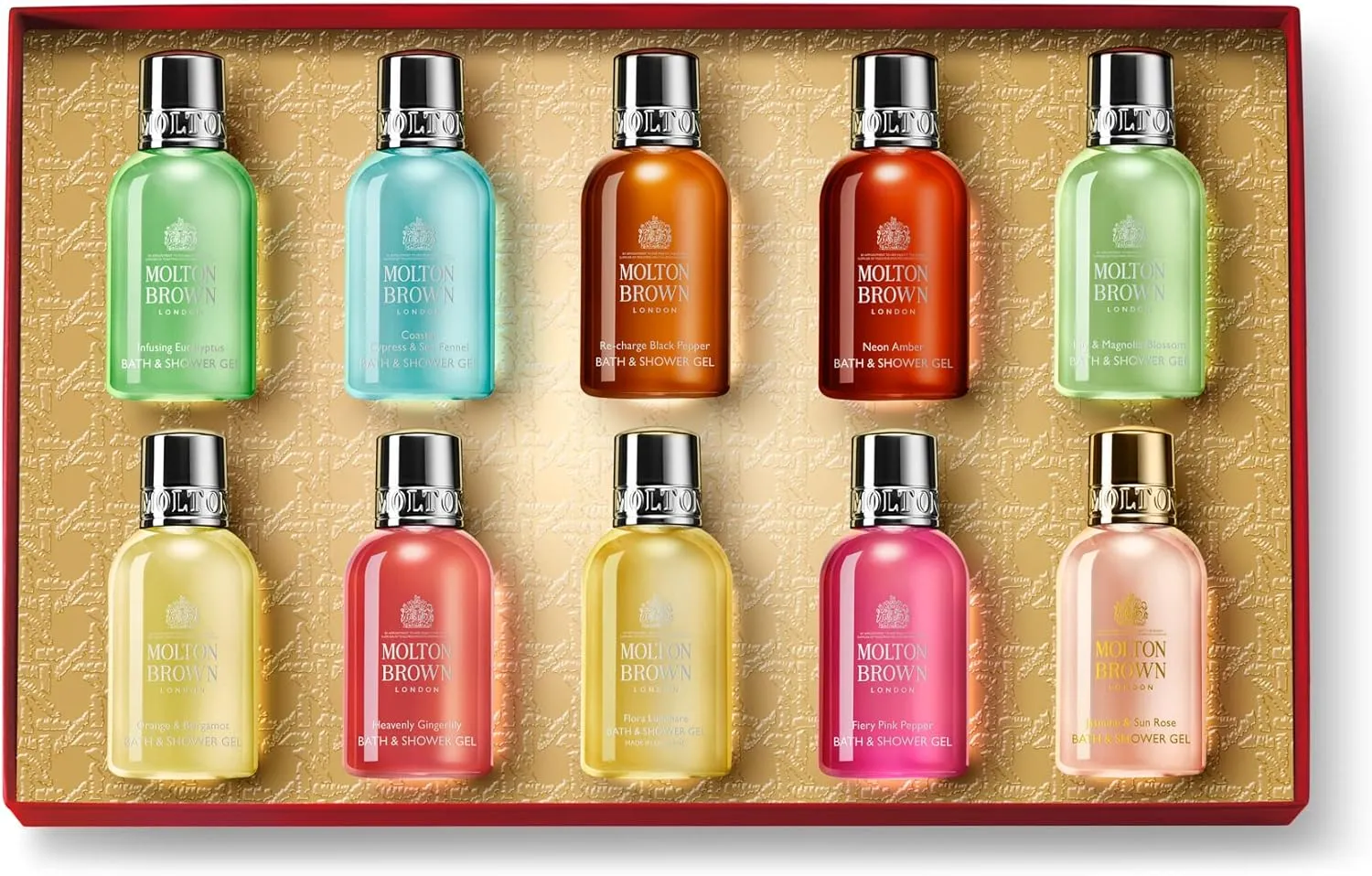 Molton Brown 10pc Bath & Shower Gel Gift Set Selection Box - 50ml Bottles