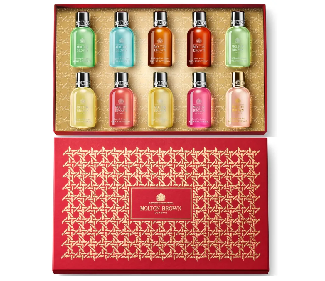 Molton Brown 10pc Bath & Shower Gel Gift Set Selection Box - 50ml Bottles