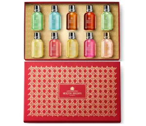 Molton Brown 10pc Bath & Shower Gel Gift Set Selection Box - 50ml Bottles