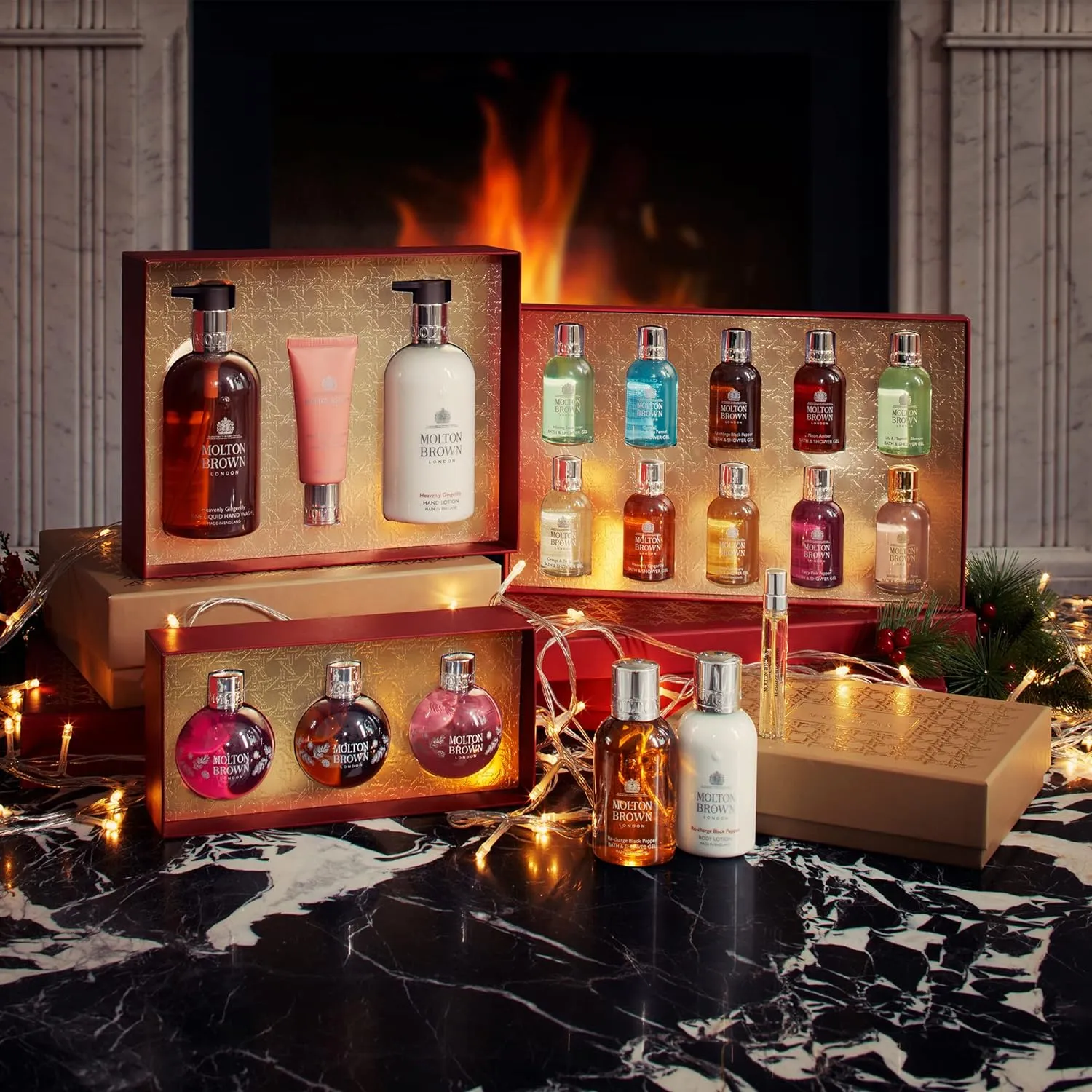 Molton Brown 10pc Bath & Shower Gel Gift Set Selection Box - 50ml Bottles