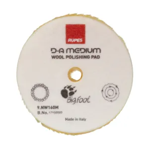 RUPES Medium Wool Polishing Pads, 160mm, with Hook & Loop, Model 9.NW160M - Perfect for Enhanced Car Detailing