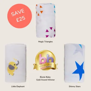 Silky Soft Muslin Swaddles 3 Packs   SAVE £25